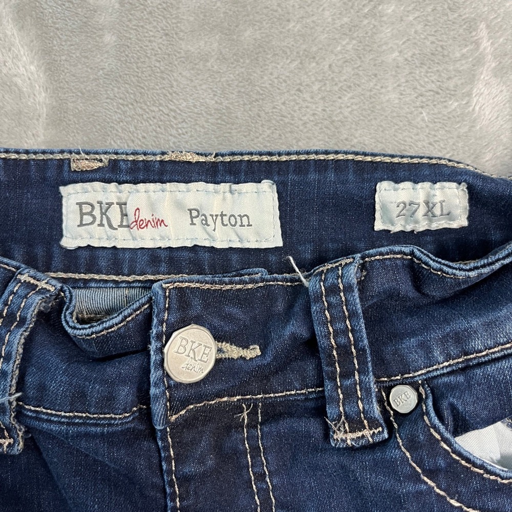 BKE Payton Bootcut Jeans Womens 27XL Dark Wash Stretch Denim 27x35.5 Embroidered - Picture 8 of 15